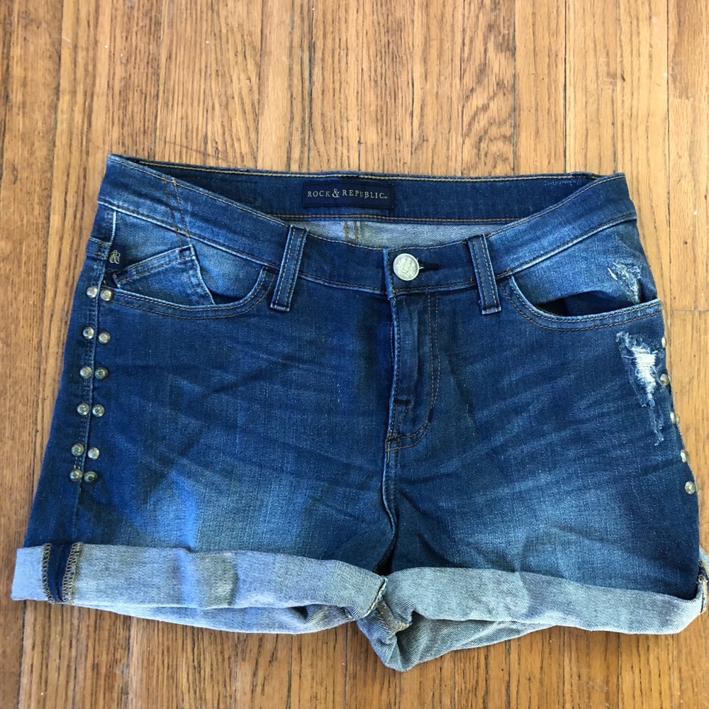 Rock & Republic studded jean shorts